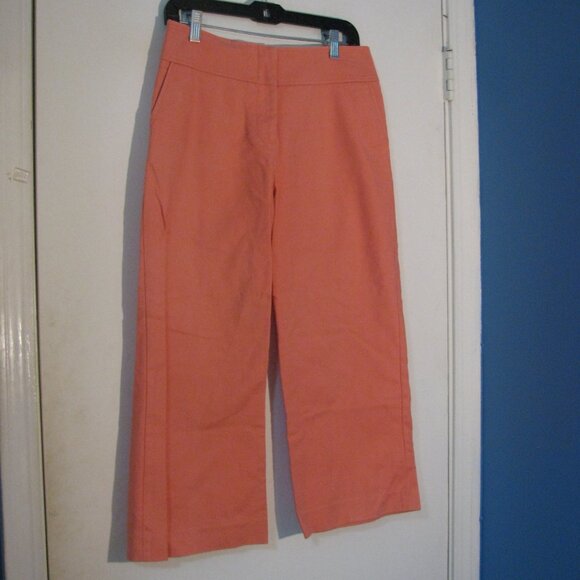 Eric Casual Cropped Pants Size 4 Capri Wide Leg Cotton Blend - Picture 5 of 6